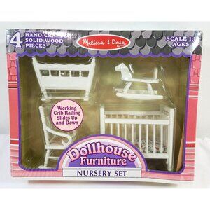 Melissa & Doug Dollhouse Furniture Nursery Set Dollhouse Furniture  Scale 1:12